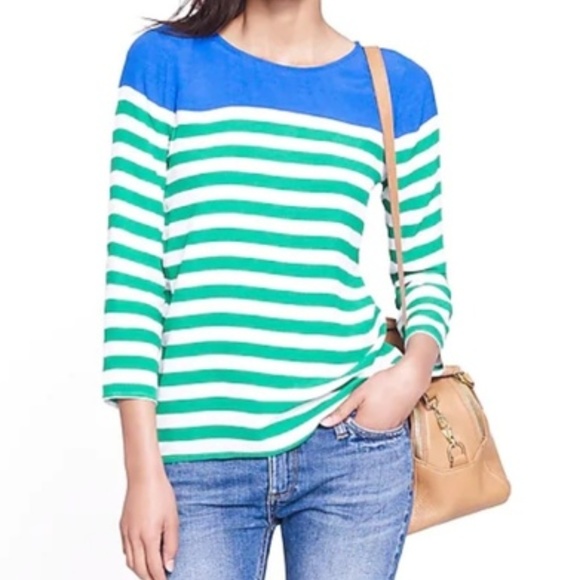 J. Crew Tops - J.CREW Colorblock Stripe Blouse 00